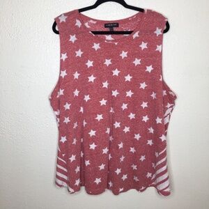 Lane Bryant Outlet Star Print Sleeveless Tank Top 26/28